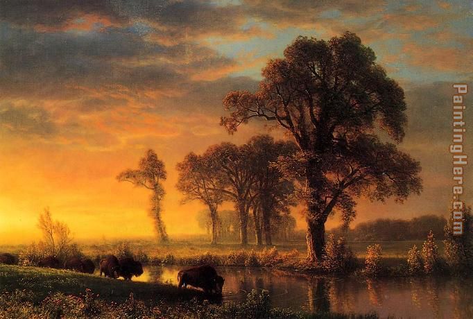 Western Kansas painting - Albert Bierstadt Western Kansas art painting